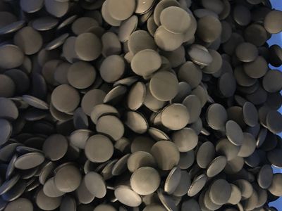 Thin round rubber discs